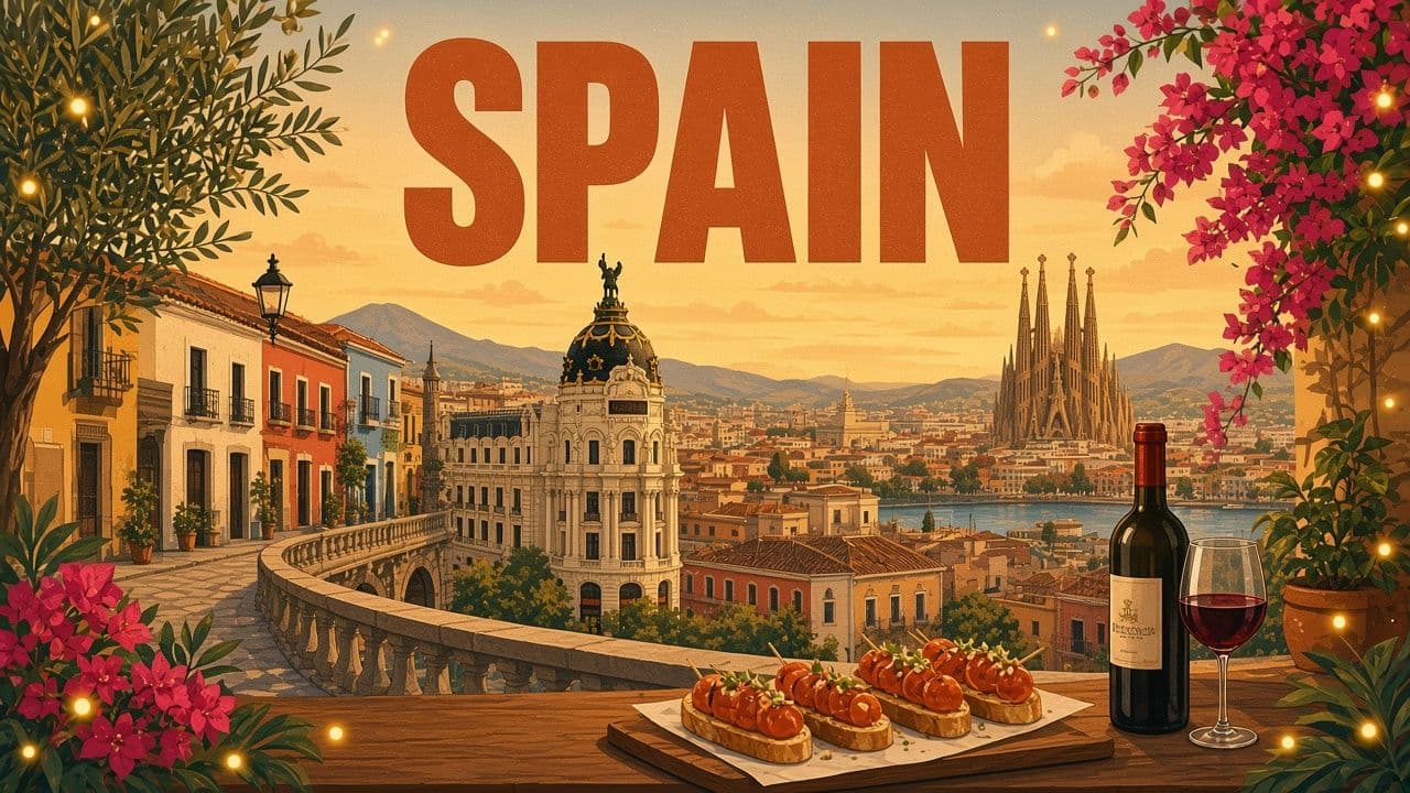San Sebastián's bay, Madrid's Metrópolis dome and the Sagrada Família with pintxos and wine