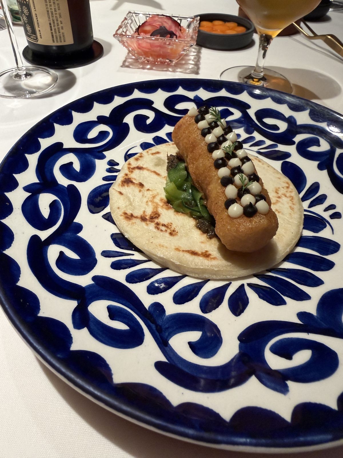 Bacalao negro taco on a sourdough tortilla at Californios