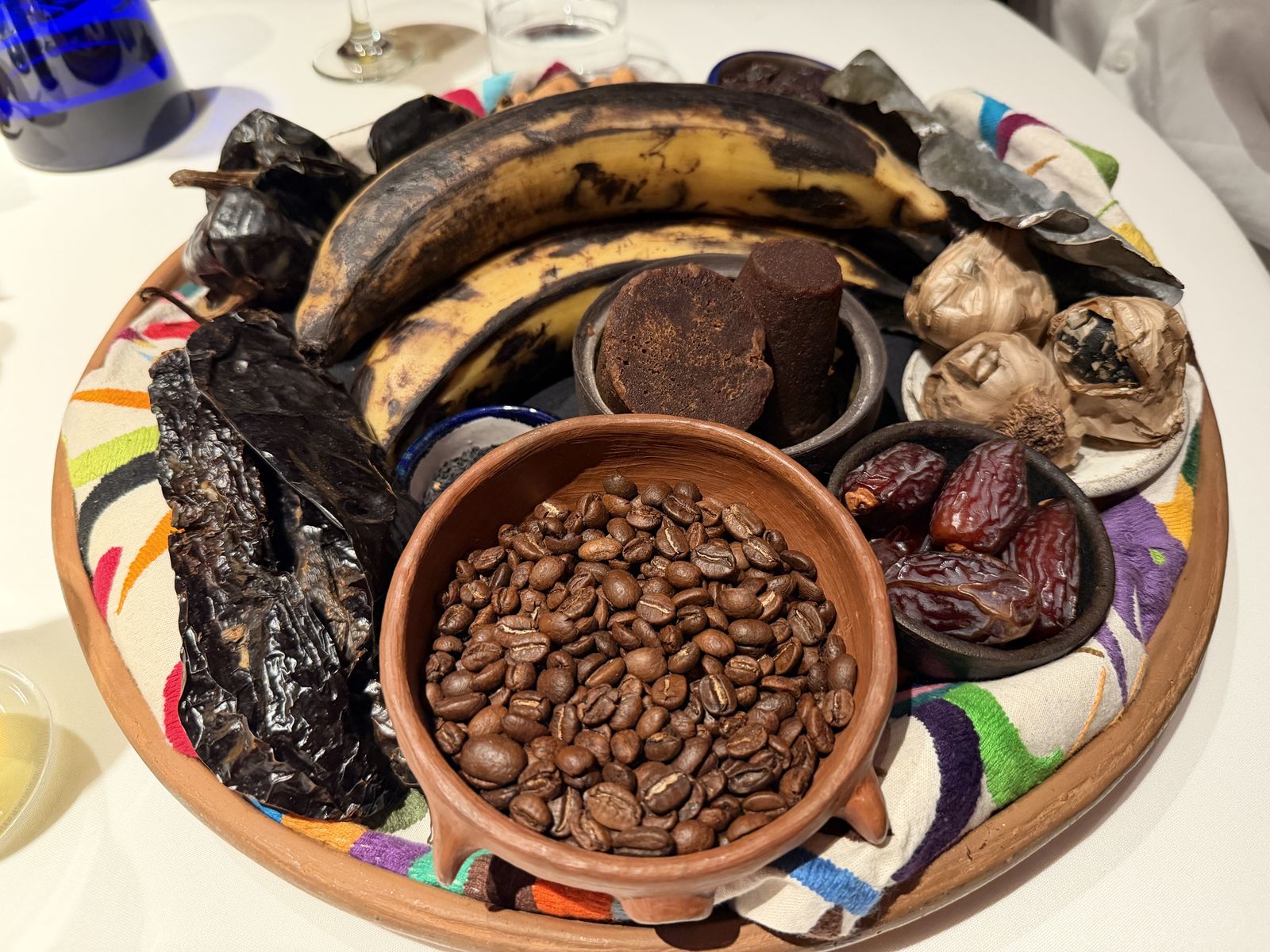 Ingredients brought to the table before a course at Californios
