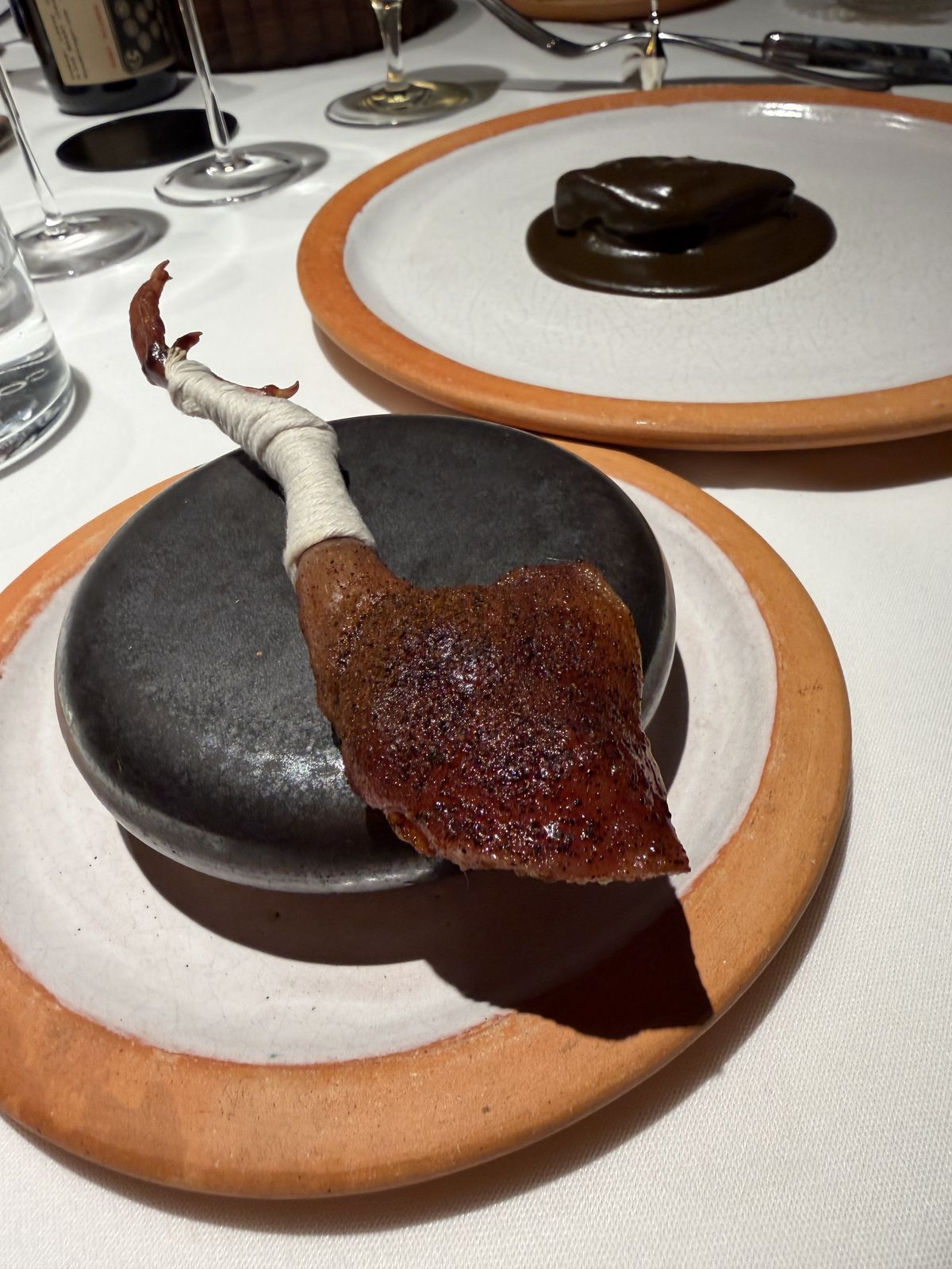 Smoked squab leg, served with the mole at Californios