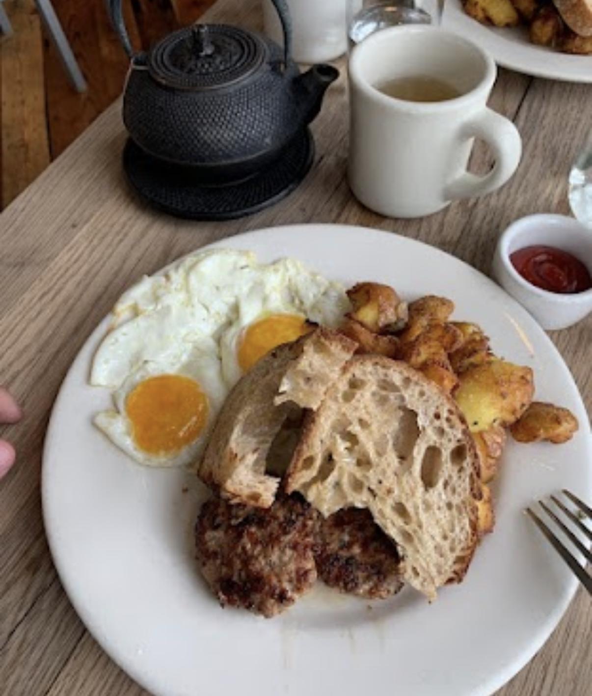 Two egg brekkie at Plow